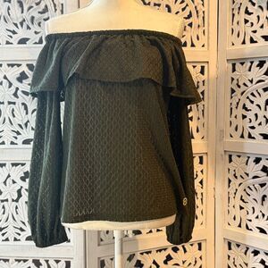 Michael Kors Olive Textured Top NWT Sz M